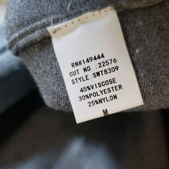 Ember Gray Open Front Cardigan Sweater With Beaded Sleeve. Size M. - Picture 6 of 7